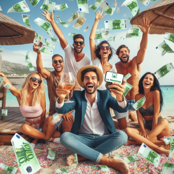 Celebrando un gran premio de La Primitiva